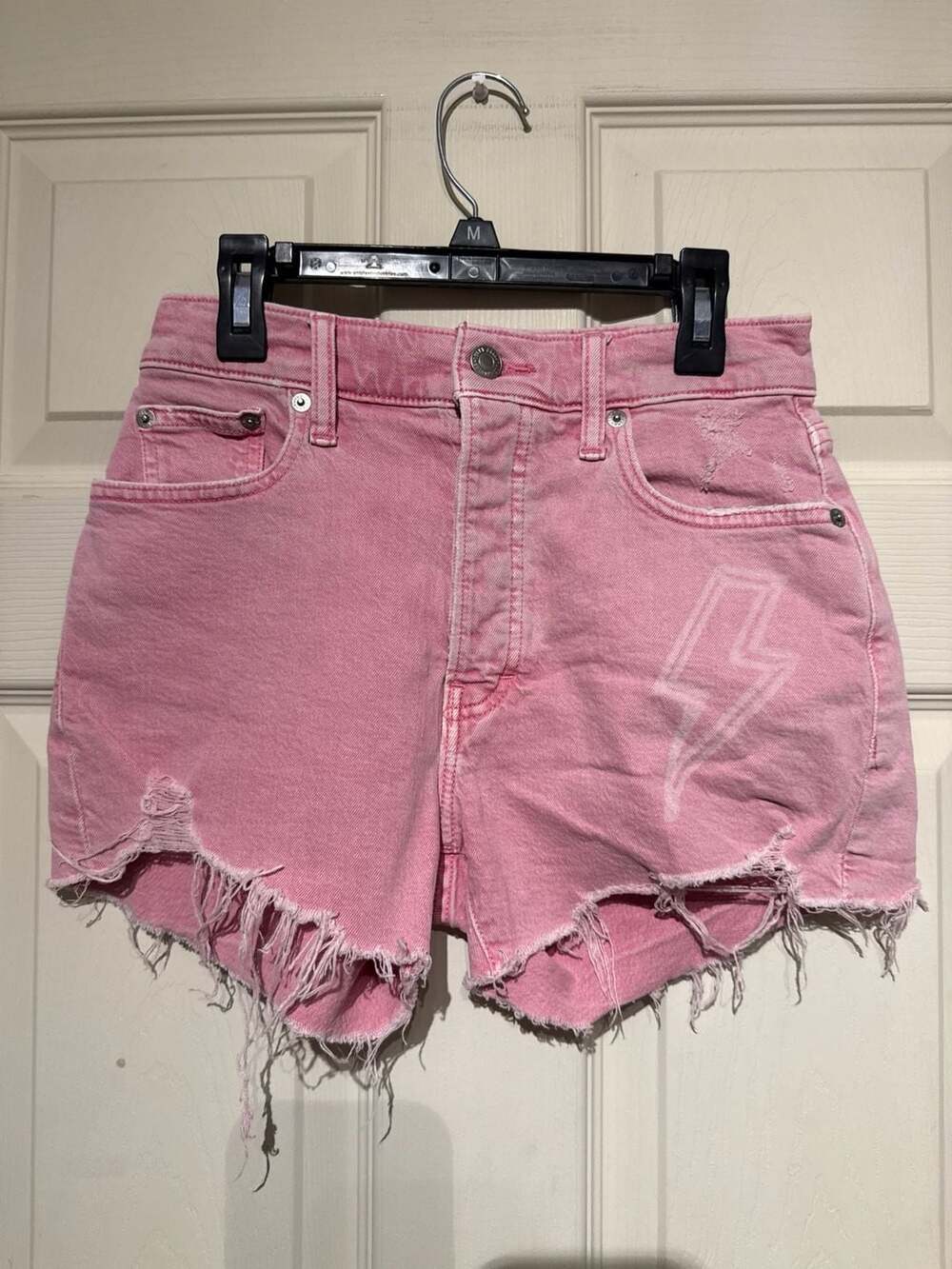 Lucky Legend Mom High Rise Short Size 00/24 Pink Denim AC/DC